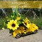 Metal Truck Decor with Sunflowers,Honey bee Decor,Fall Table Decor for Home Farmhouse,Vintage Pickup for Living Room Shelf Kitchen Table Centerpieces,Yellow